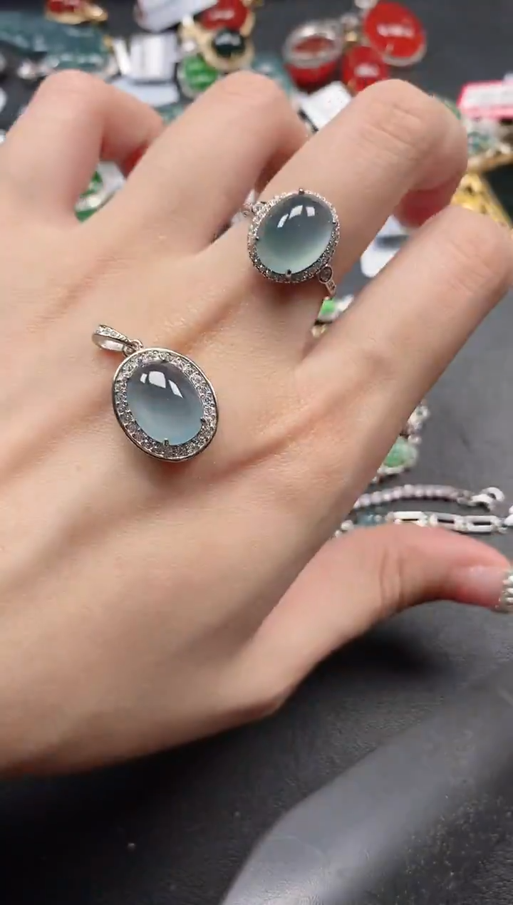 银S925镶嵌戒指翡翠5151-2