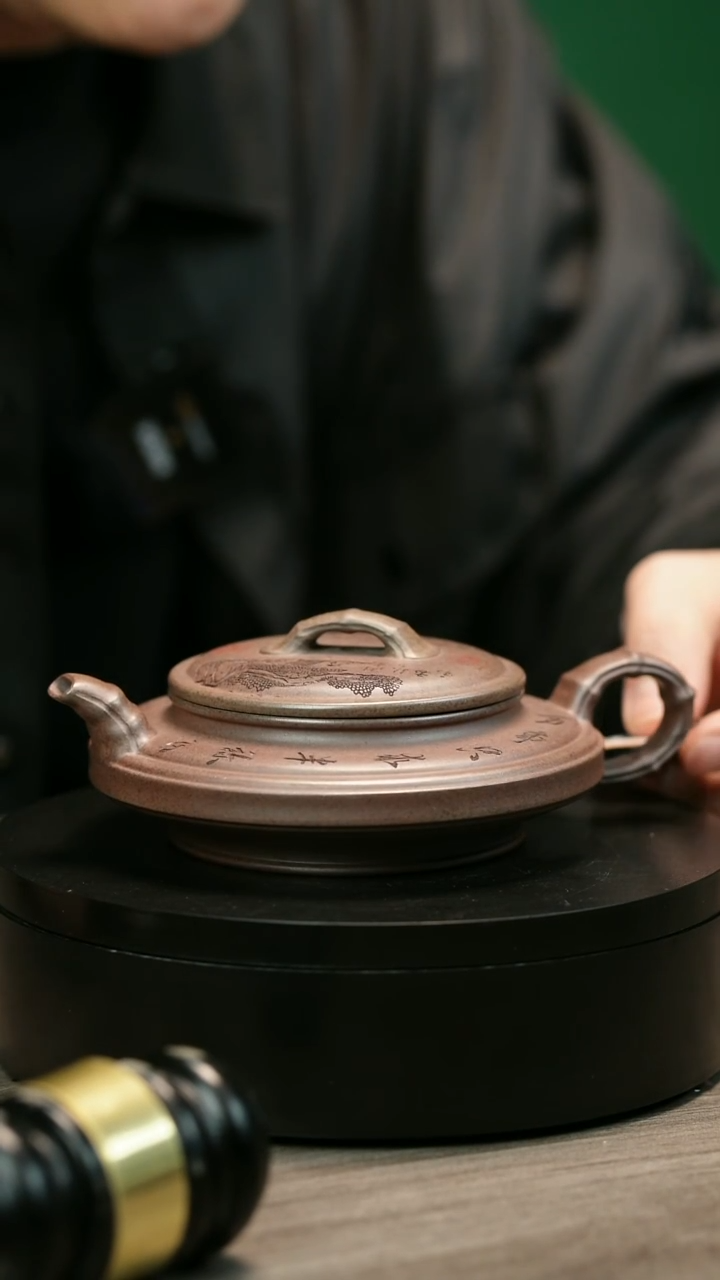 茶壶紫砂h****lH2202李小琴段泥柴烧虚扁