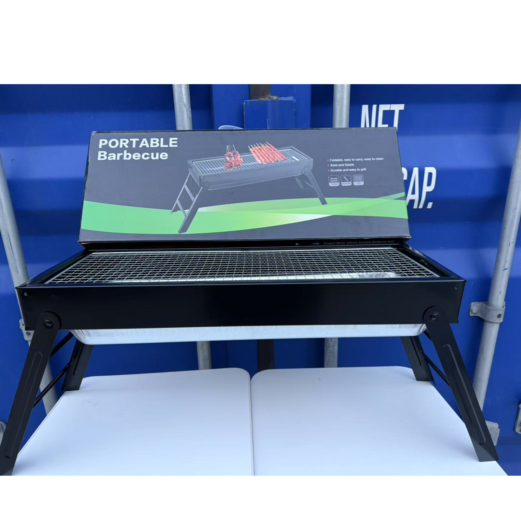 简易烤串烧烤炉户外加厚折叠抽拉便携烧烤架木炭野餐烧烤用烤架