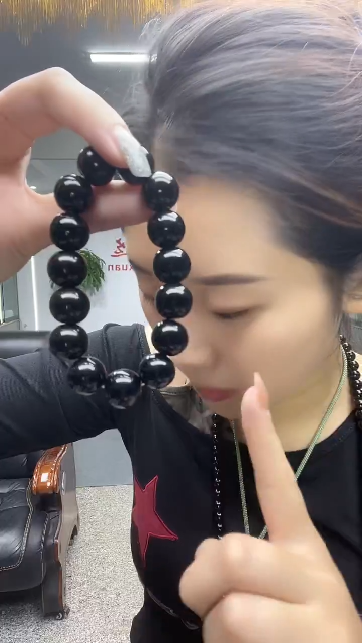 黑黑黑色圆形卡14的手串多样性发货一