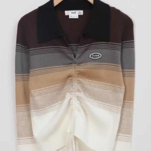 朵以2025春季新款polo领针织衫套头上衣39DC531136