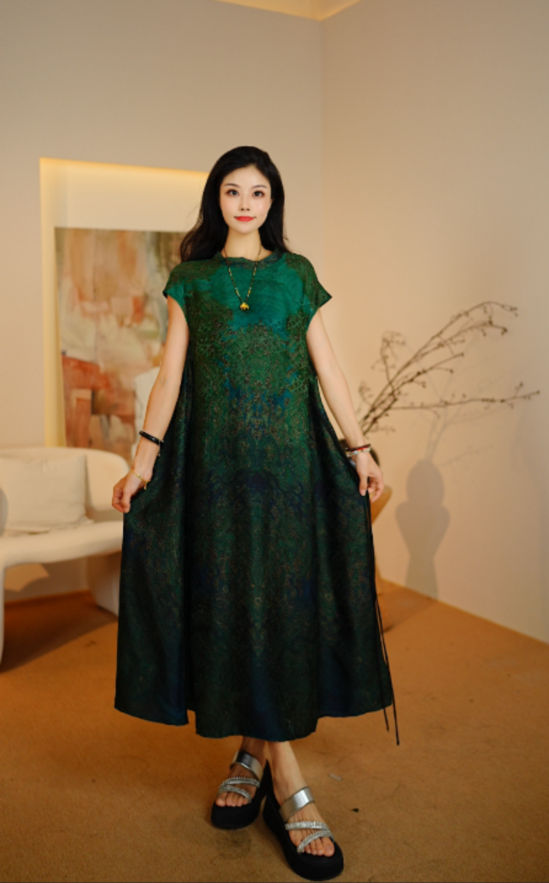 【绿光】专柜高端定制国风连衣裙