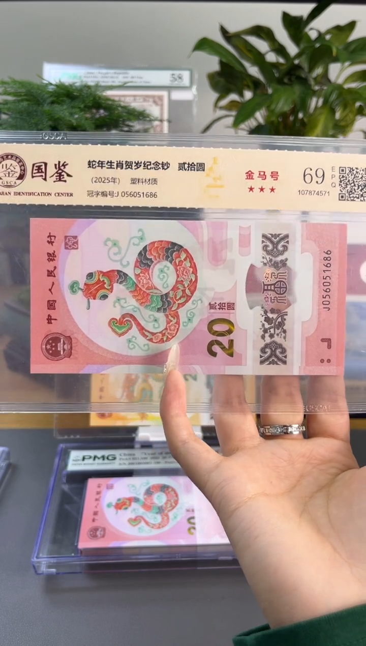 塑料国鉴评级 蛇钞金马号 69分 尾686
