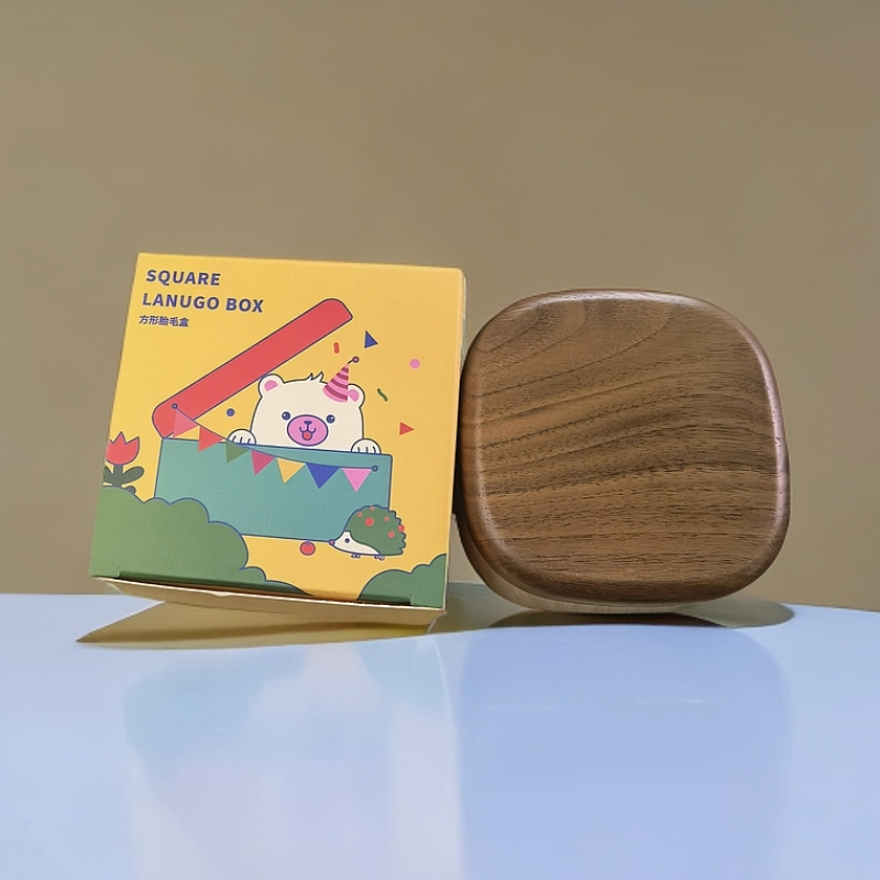 简约款榉木胡桃木小方形收纳盒