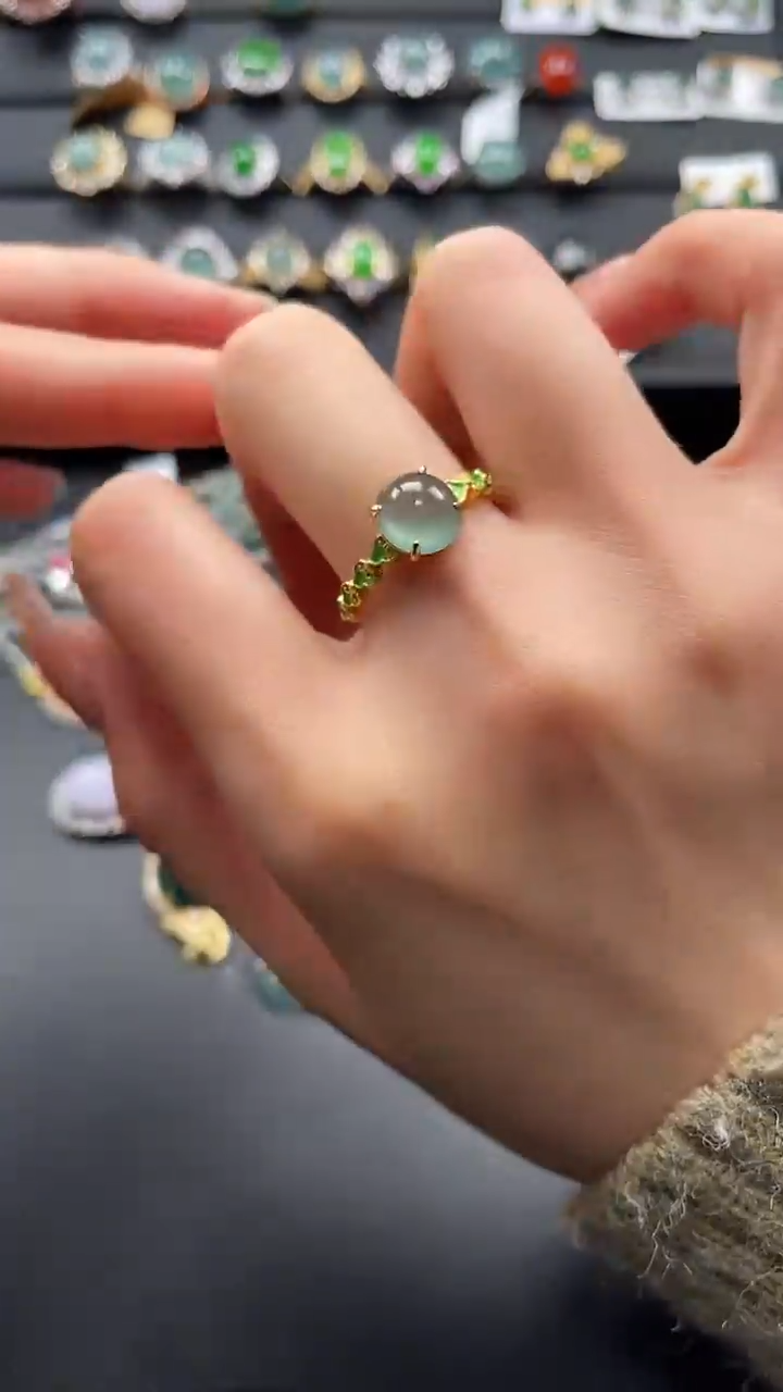 【闪购商品】翡翠戒指银S925镶嵌534223