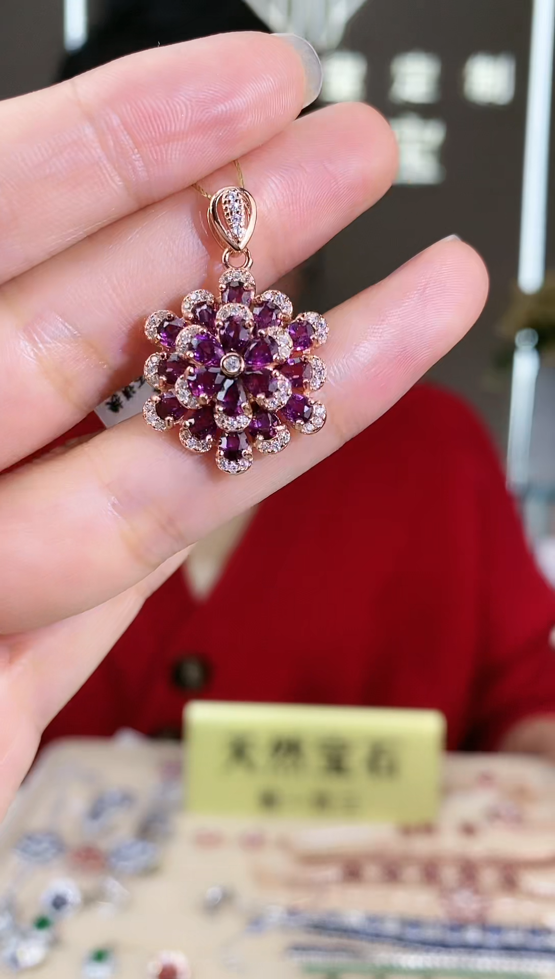 【闪购商品】石榴石颈饰银S925镶嵌颈饰