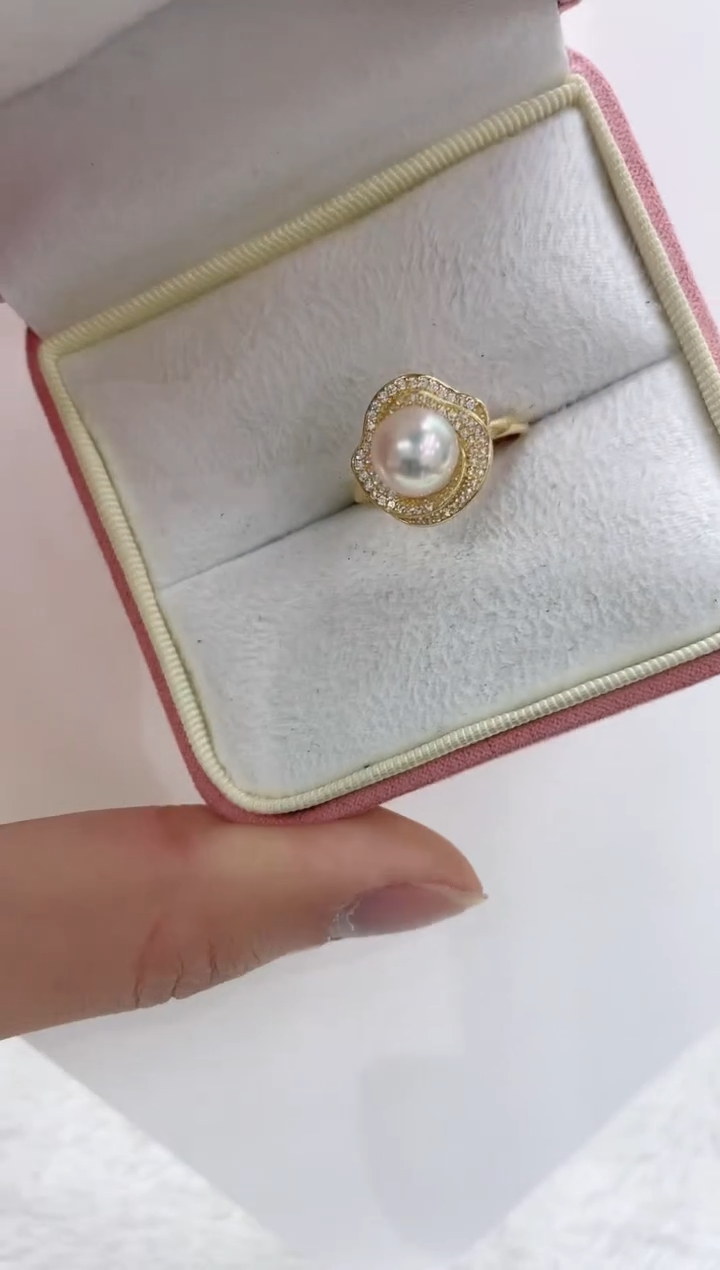 【闪购商品】海水珍珠戒指银S925镶嵌海水珍珠戒指