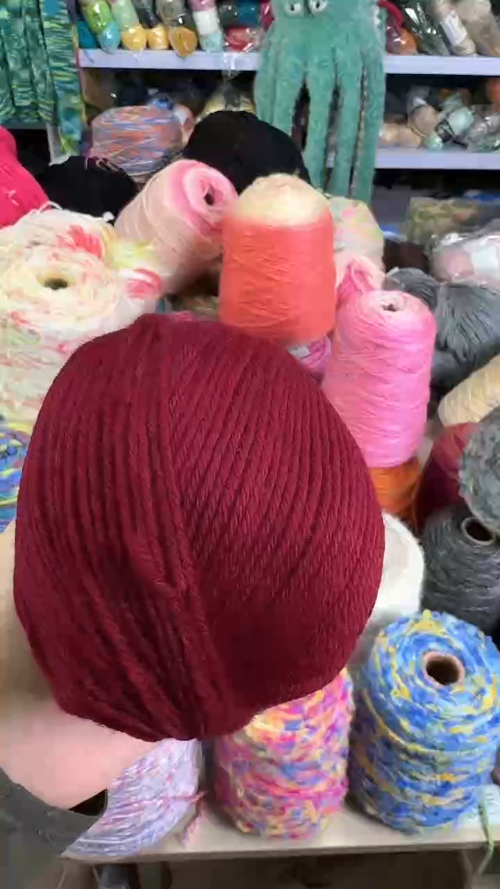 羊毛俄罗斯纯羊毛抗菌纳枣红色1斤