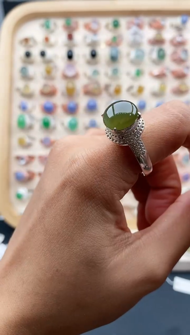 【闪购商品】翡翠戒指未镶嵌缅甸天然A货翡翠555  3+4