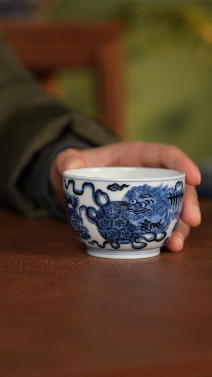 【闪购商品】杯双狮绣球缸杯  璟然堂