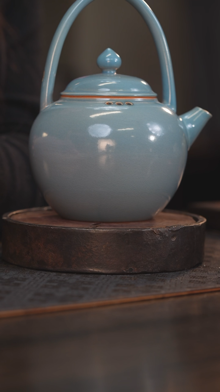 【闪购商品】杯54柴房陶瓷丨蓝色煮茶壶