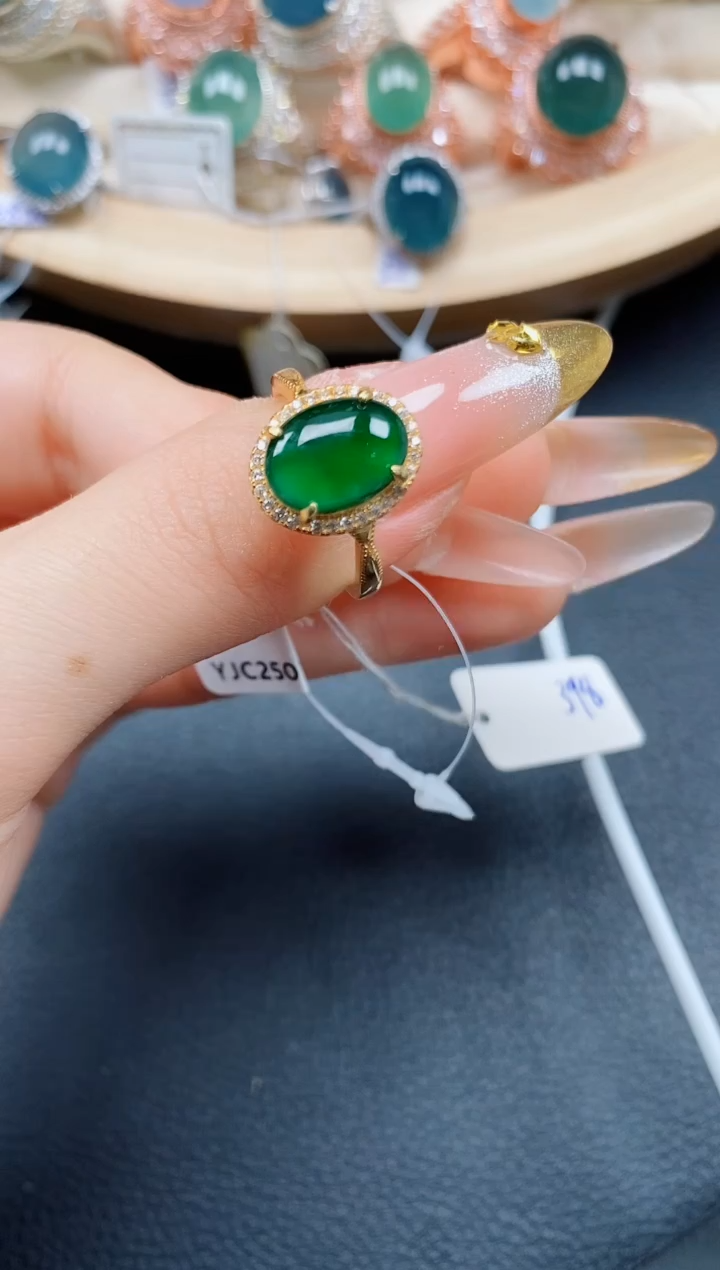 【闪购商品】翡翠戒指银S925镶嵌翡翠
