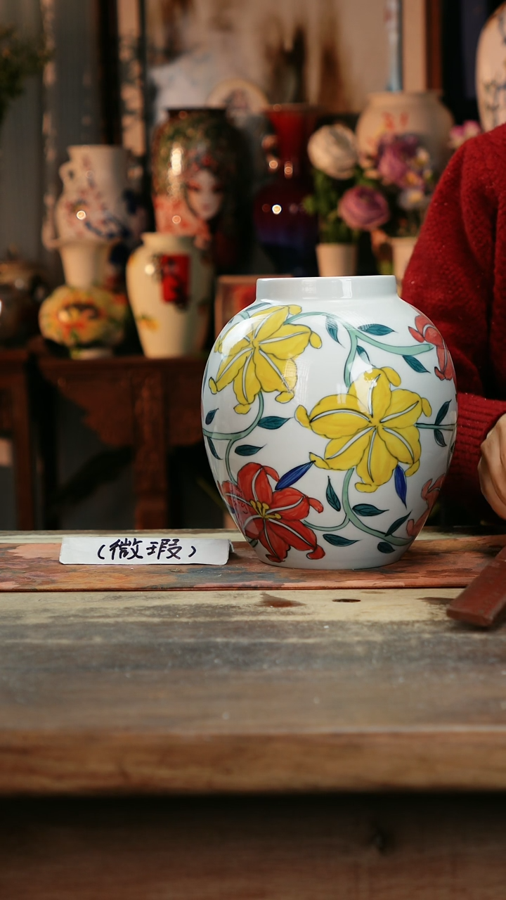 【闪购商品】瓷片景德镇纯手工釉下彩精品花瓶