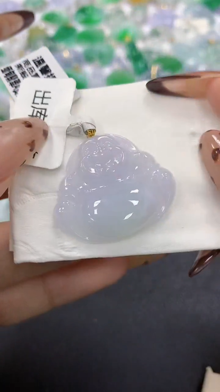 颈饰18K金镶嵌翡翠a货假一赔三支持复检百元上9元证书费自理