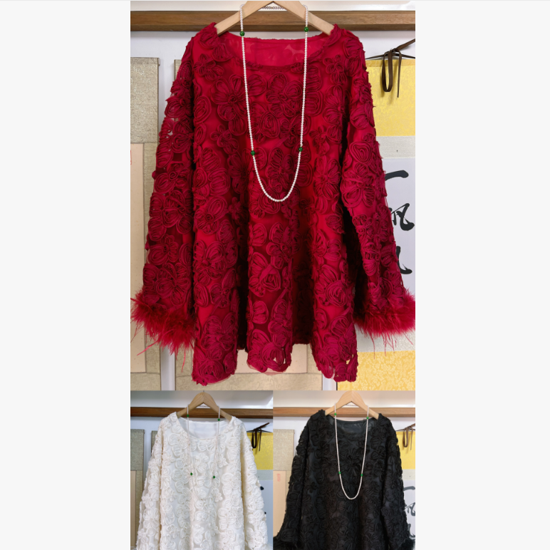 立体盘花衬衫上衣中国风女装