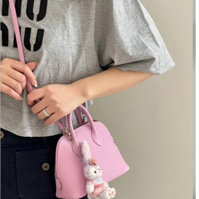 99新 Hermes/爱马仕 小花Jerry P205335578 mini 保龄球锦葵紫z刻