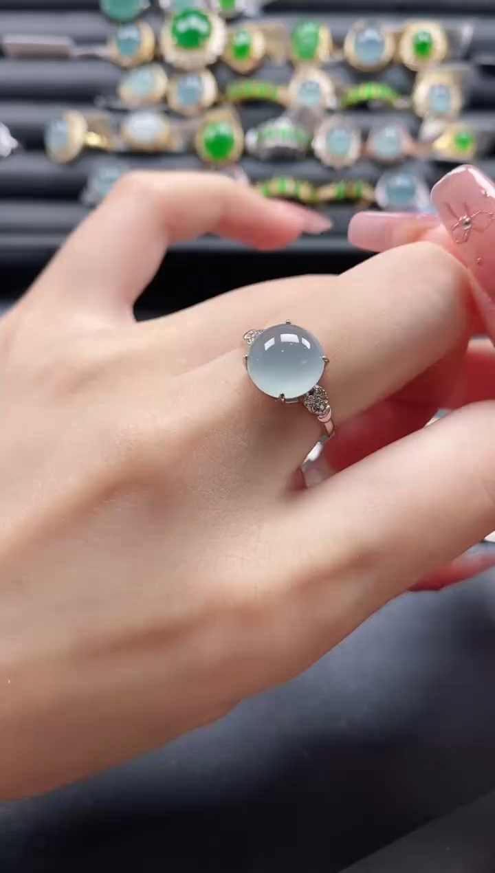 【闪购商品】翡翠戒指银S925镶嵌1111