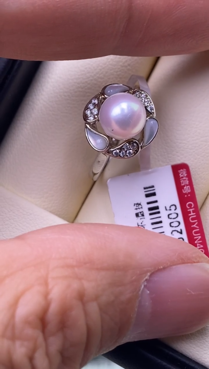 【闪购商品】海水珍珠戒指银S925镶嵌1