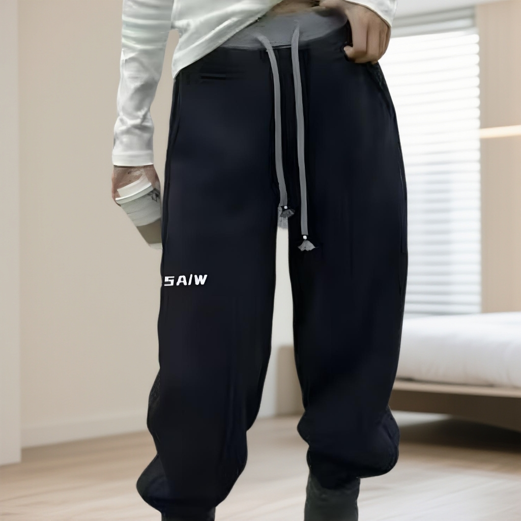 长裤冬季休闲风系带休闲裤时尚女士加厚宽松裤子百搭加绒潮流