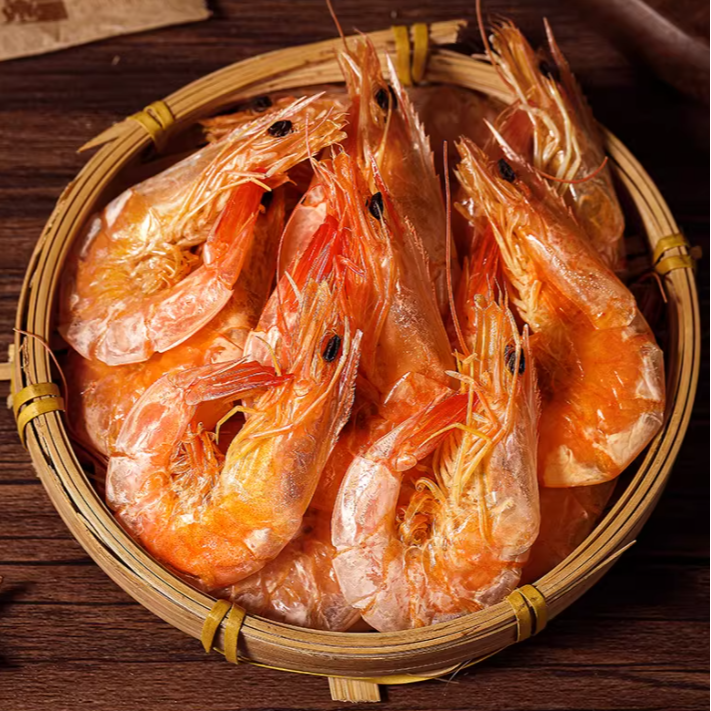 舟山野生活皮虾干船上活烘舟山特产老味道