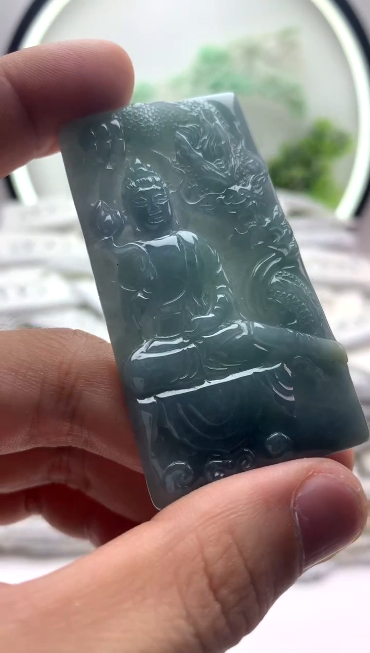 翡翠未镶嵌颈饰大势至【品质一般介意慎拍】