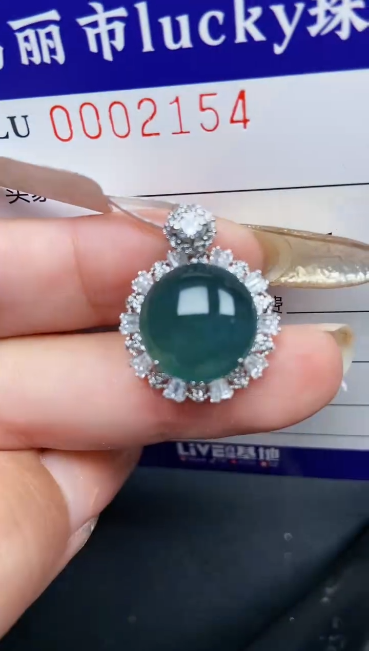 【闪购商品】翡翠颈饰银S925镶嵌2154