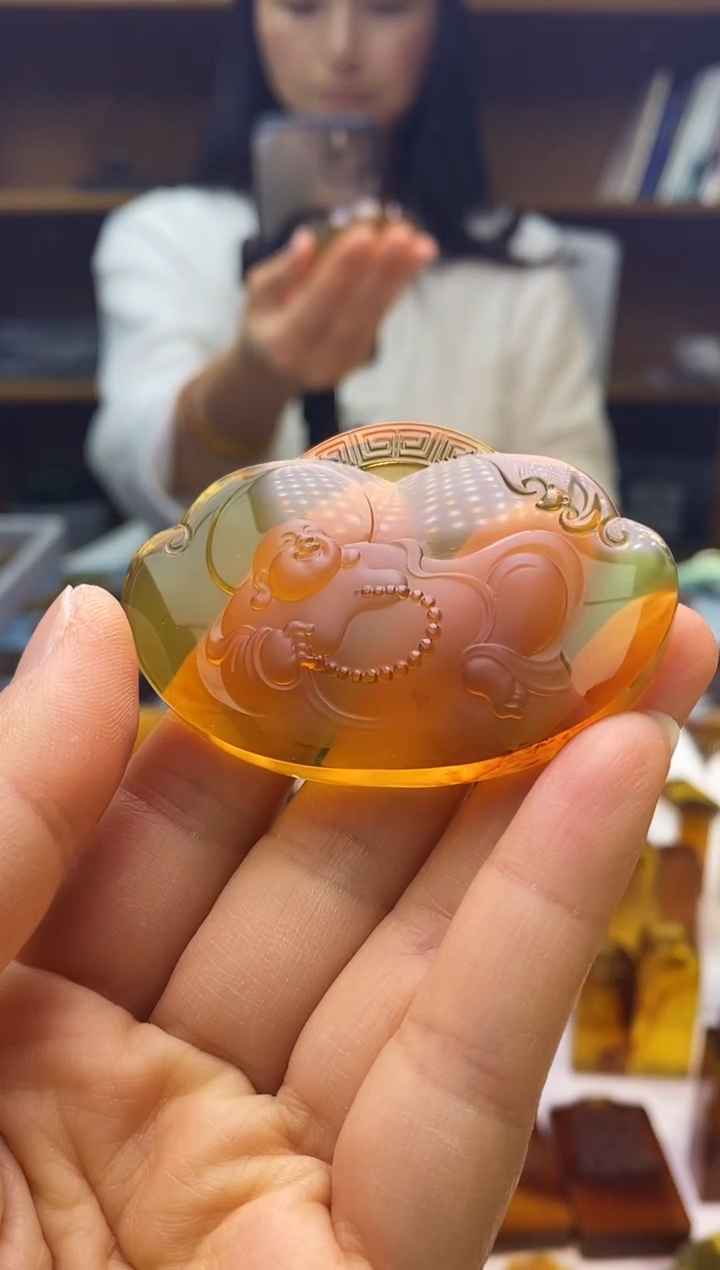 琥珀颈饰未镶嵌SN86-24（福在眼前）