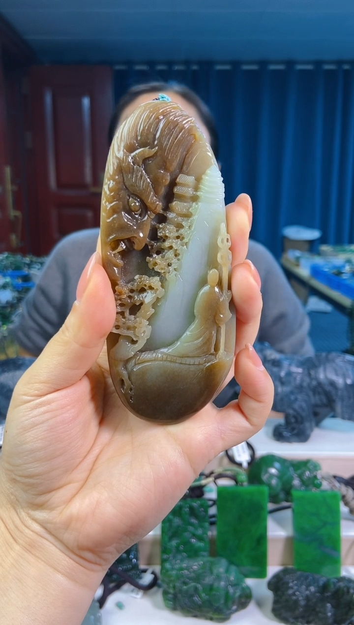 和田玉未镶嵌把件1