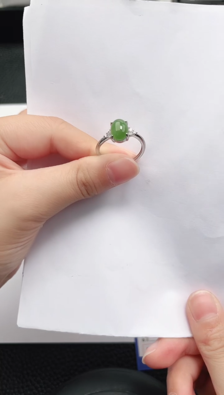 未镶嵌戒指和田玉555岚钻微色差T29