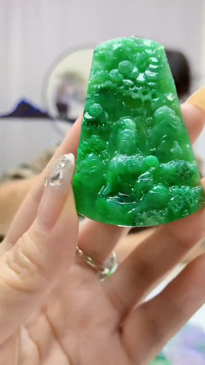 定制翡翠未镶嵌4688DD-毛货挂件观音114