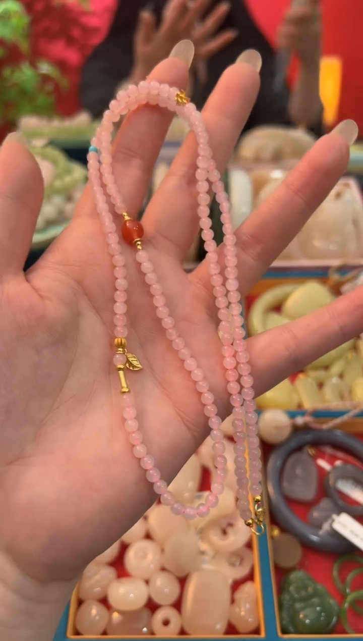 【闪购商品】和田玉珠串未镶嵌冰藕粉设计款珠串