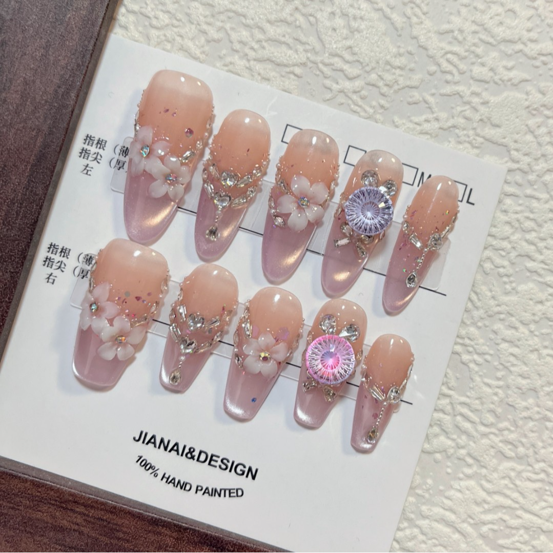 【摩天轮】5A天火切锆石纯手工穿戴甲 2634