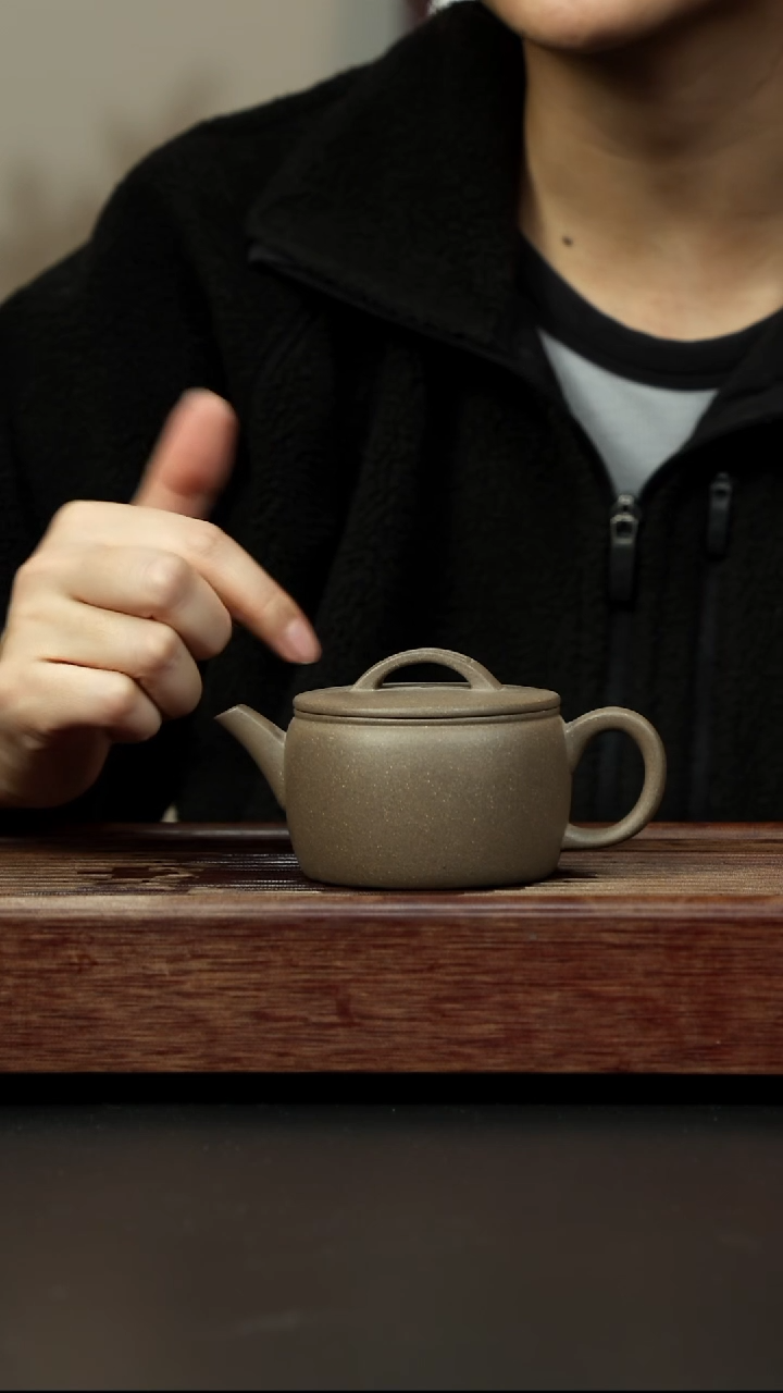 紫砂茶壶青灰紫泥 折嘴汉瓦