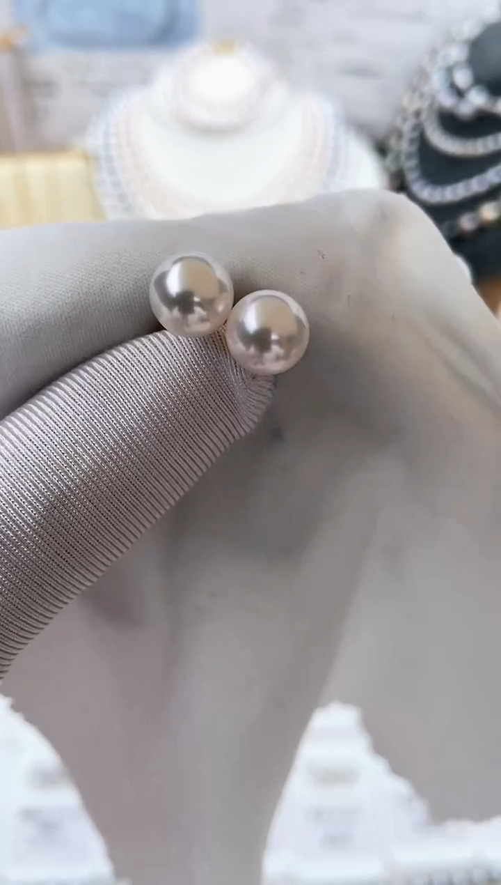 【闪购商品】海水珍珠耳饰18K金镶嵌特选福利8-8.5mm不退不换