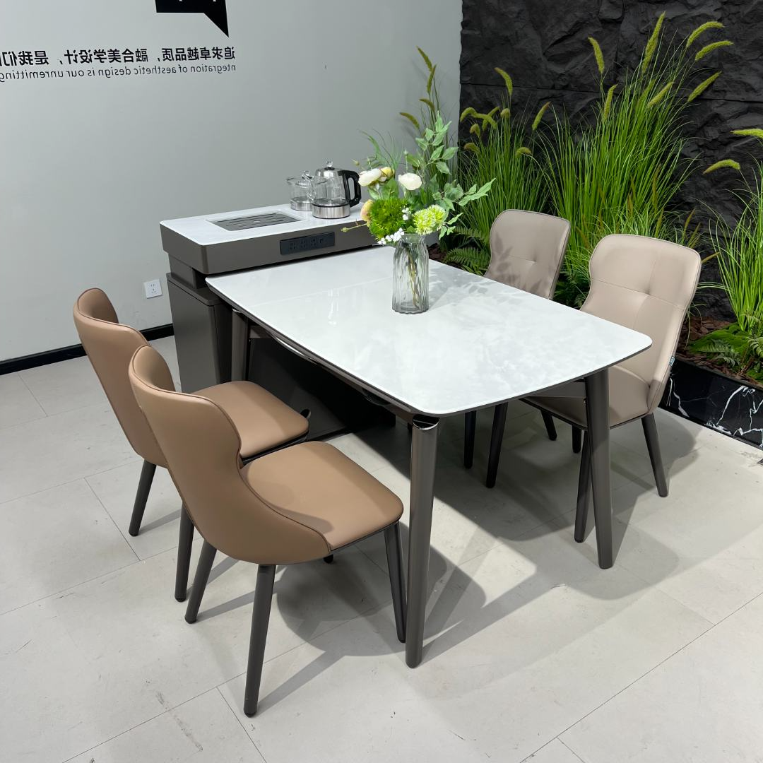 浪田格调多功能冰彩石可方可圆轻奢简约餐桌跳台