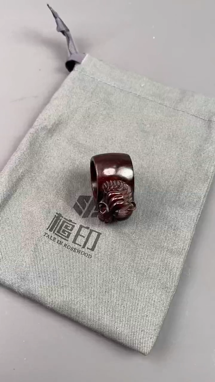 【闪购商品】檀香紫檀（小叶紫檀）把件印度小叶紫檀虎扳指 2.2微暇