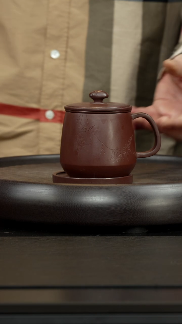 【闪购商品】紫砂茶杯知足常乐盖杯 套组