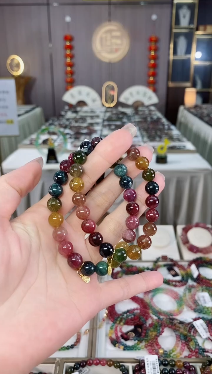 未镶嵌老矿碧玺单圈手串8mm+碧玺hon多样性发一条