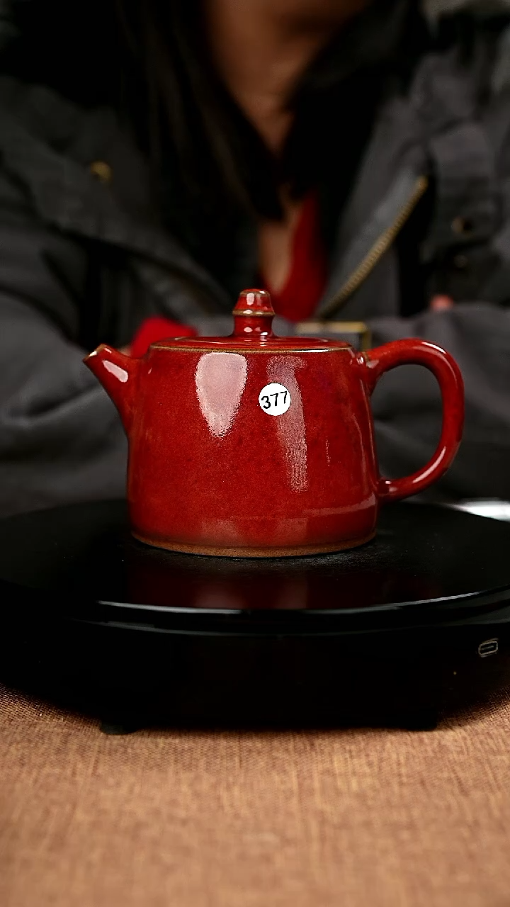 【闪购商品】377#国工一级品原矿钧瓷赤壁釉汉铎壶