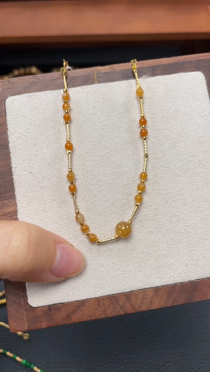 【闪购商品】翡翠套链18K金镶嵌一个  JK680