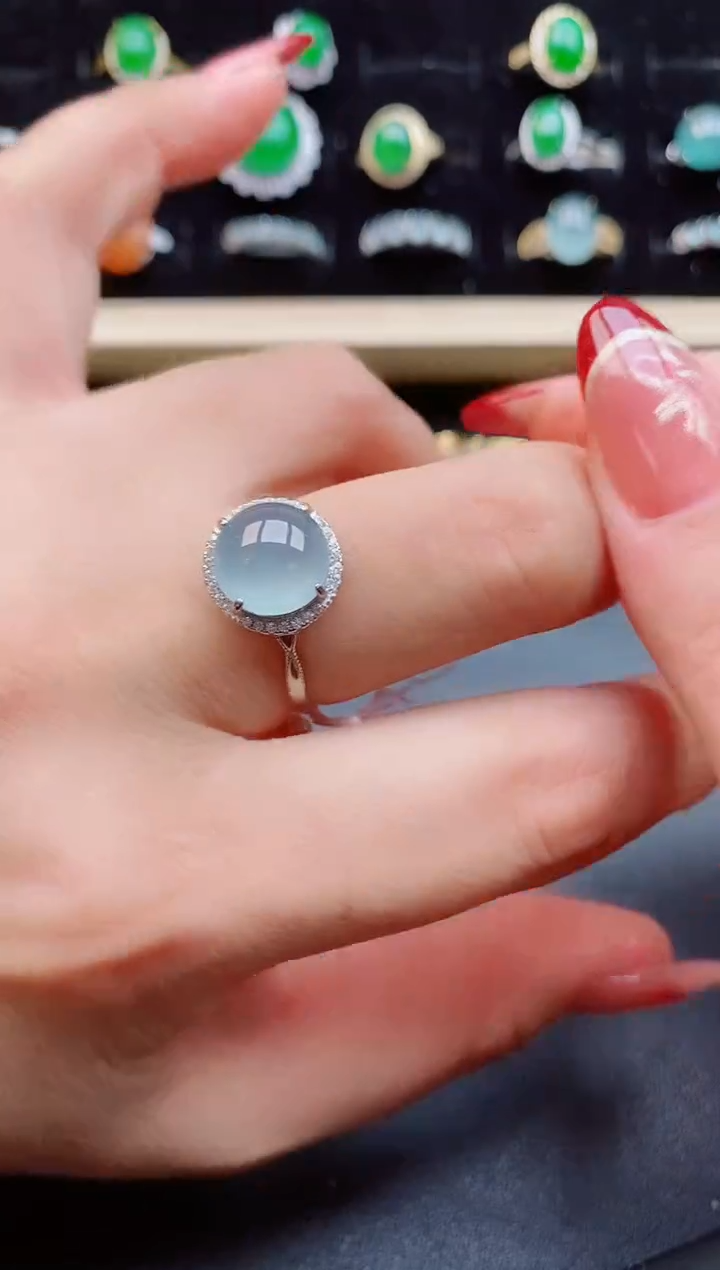 【闪购商品】翡翠戒指银S925镶嵌12121