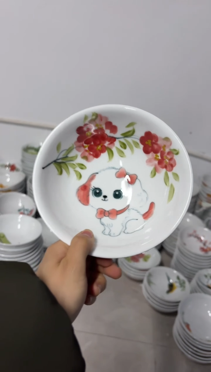 景德镇高温陶瓷食品级手绘釉中彩-壮壮碗