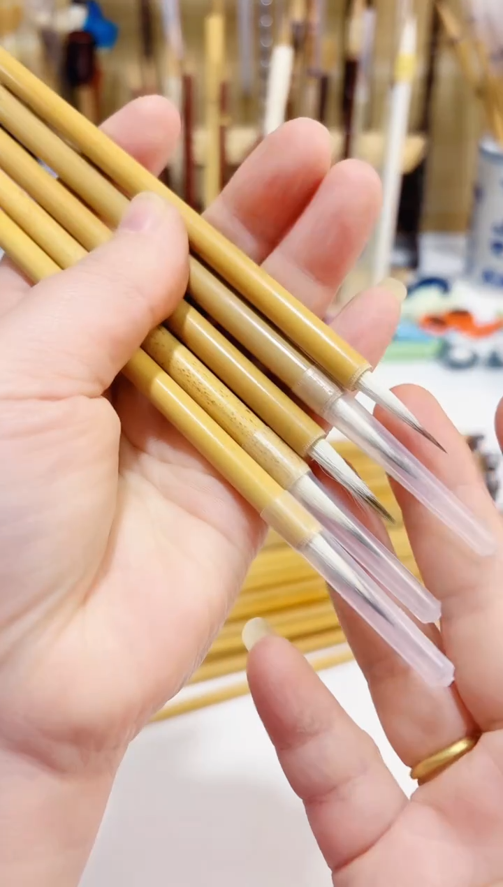 小淮今 紫羊兼毫勾线毛笔5支 出锋2.2 口径0.45