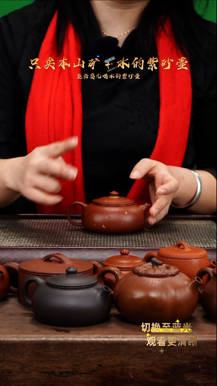 茶壶紫砂朱泥 描金 全手 寒江
