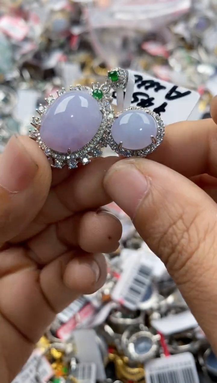 银S925镶嵌戒指翡翠888             1