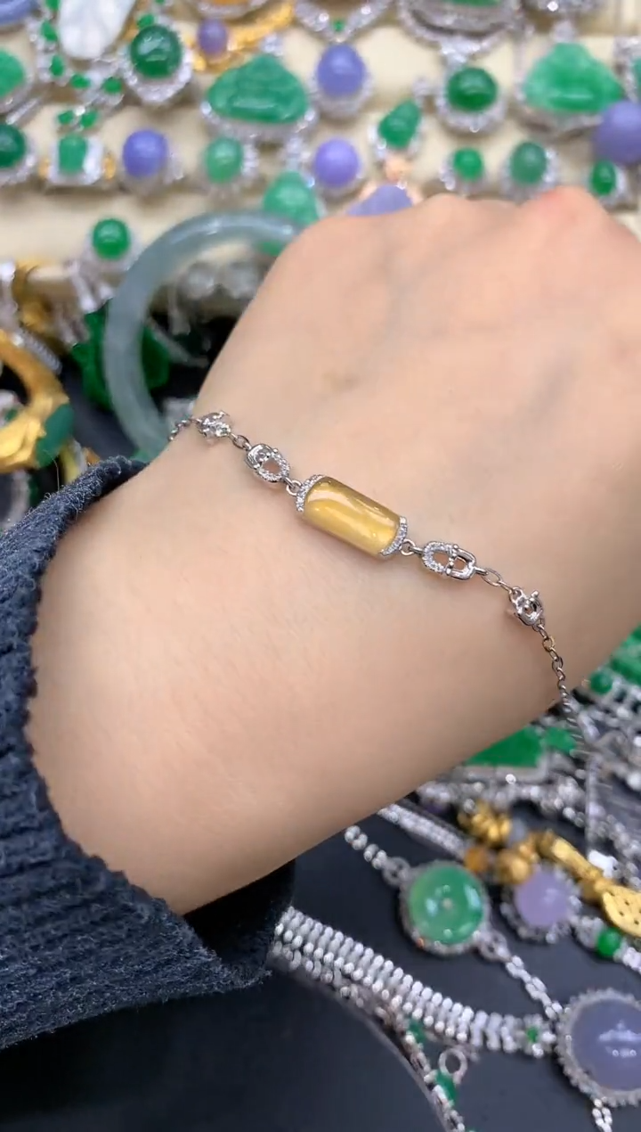 【闪购商品】翡翠手链18K金镶嵌287-中国好珠宝