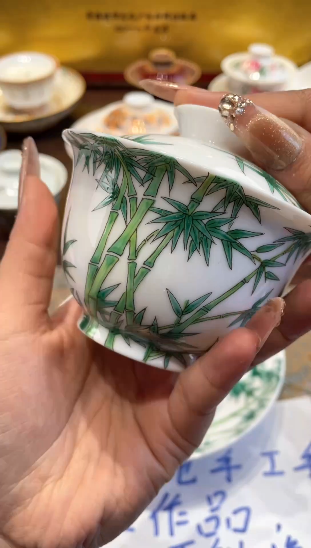 盖碗景德镇手工手绘陶瓷