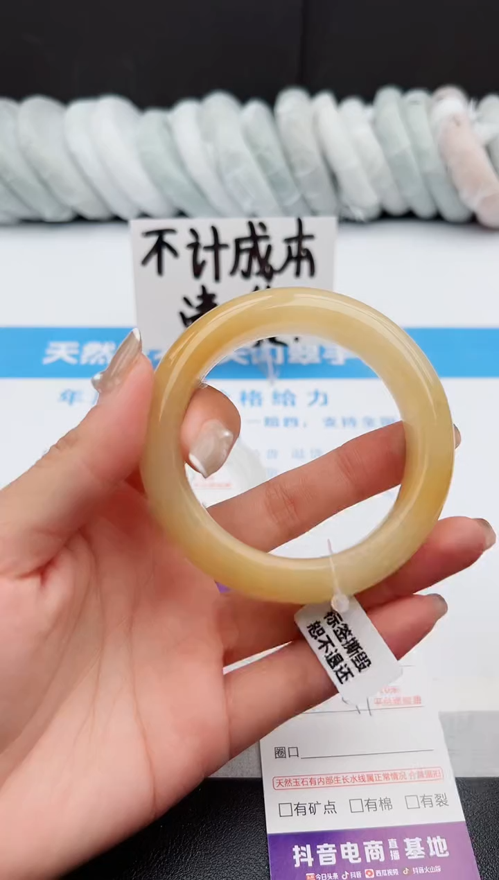 【闪购商品】石英质玉手镯未镶嵌j262-H55.2