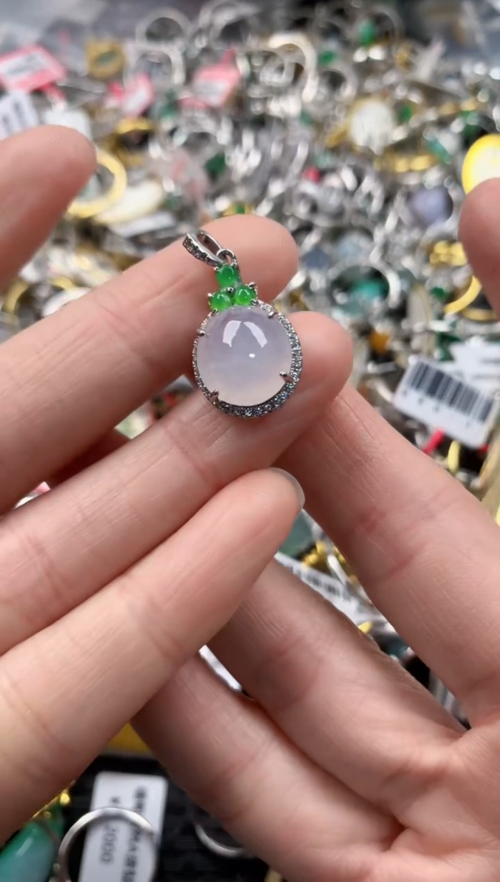 银S925镶嵌戒指翡翠4444       7