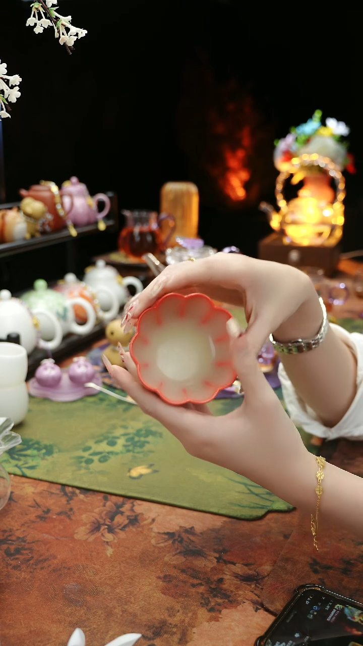 【闪购商品】猪油栋花口主人杯@@@@@@@@